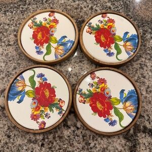 White Flower Market Enamel Coasters MacKenzie-Childs